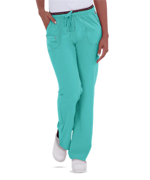 heartsoul Break On Through Women's 4-Pocket Low-Rise Drawstring STRETCH PETITE Scrub Pants