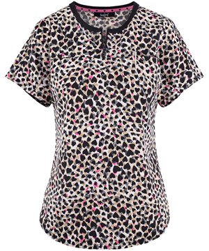 Heartsoul Forever Wild At Heart Women's 1-Pocket V-Neck Print Scrub Top