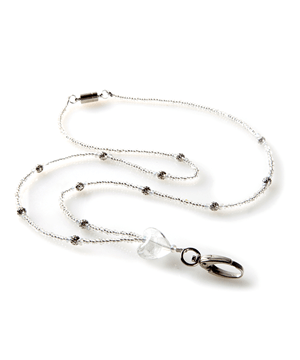 Bonitas ID Avenue Stunning Silver Heart Beaded Magnetic Breakaway Lanyard