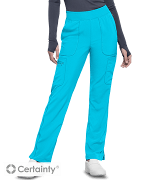 Cherokee Infinity Women's 6-Pocket Rib Knit Waistband Cargo Scrub Pants