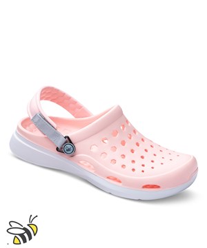 Joybees Pale Pink/White Modern Women's Adjustable Nursing Clogs