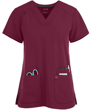 Koi Next Gen Hustle and Heart Women's 3-Pocket V-Neck STRETCH Scrub Top