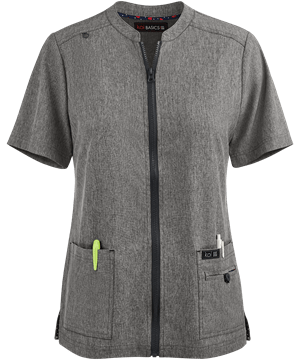 koi Basics Madison Women's 3-Pocket Zip Front STRETCH Scrub Top