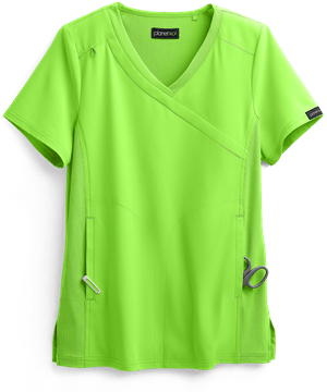 koi planet Eco Women's 4-Pocket Mock Wrap Scrub Top