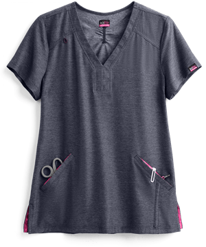 koi Lite™ STRETCH Velocity Women's 3-Pocket Y-Neck Scrub Top