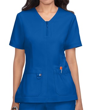 koi STRETCH Regan Women's 2-Pocket Zip V-Neck Scrub Top