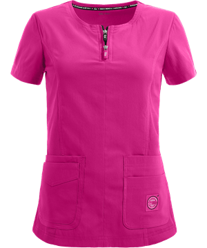 koi Lite™ Serenity Women's 2-Pocket Double Zipper STRETCH Scrub Top