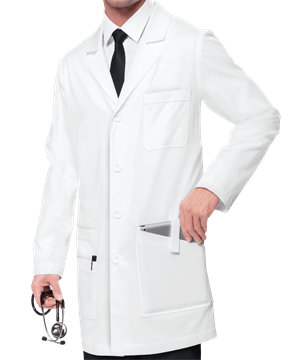 koi Jack Men's 6-Pocket Classic Scrub Lab Coat 