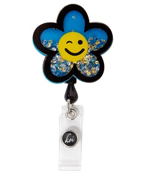 koi Smiley Flower Shaker ID Badge Holder 