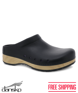 Dansko Kane Black Molded Lightweight Women's Open Back Nursing Clogs