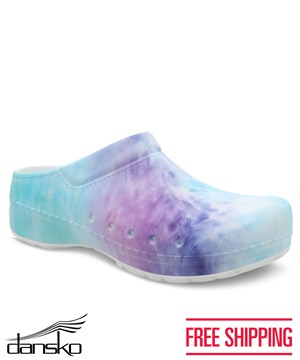 Dansko Kane Tie Dye Women's Molded Lightweight Open Back Nursing Clog