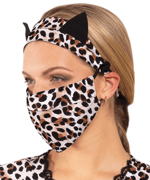 Betsey Johnson Capri Leopard Women's Print Headband and Mask