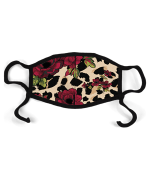 Betsey Johnson Floral Cheetah Women's Adjustable Face Mask