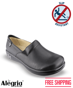 Alegria Black Nappa Keli Women's Slip On Nursing Clogs