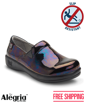 Alegria Keli Slickery Patent Women's Slip On Nursing Shoes