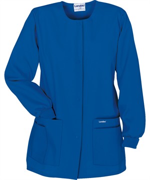 Landau Women's 4-Pocket Front Snap Closure Warm-Up Scrub Jacket