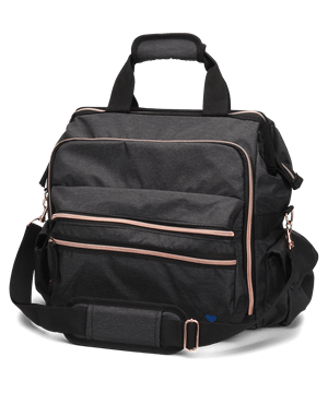 Nurse Mates Charcoal Linen Ultimate Nursing Bag