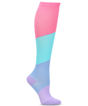 Nurse Mates Color Block Bright Women's 12-14 mmHg Light Compression Socks 
