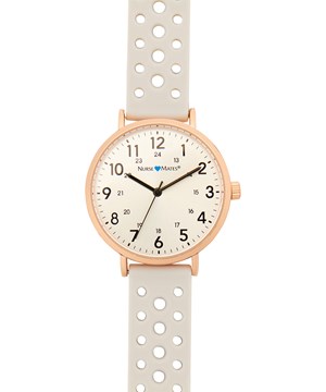 Nurse Mates Perfed Grey Women's Silicone Strap Watch