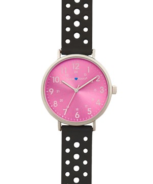 Nurse Mates Perfed Black Silicone Women's Strap Watch