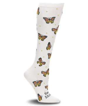 Nurse Mates Save the Monarchs Women's 12-14 mmHg Compression Socks
