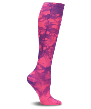 Nurse Mates Tie Dye-Groovy Grape Women's 12-14 mmHg Compression Socks