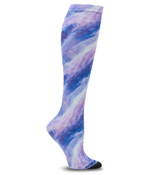 Nurse Mates Blue Gemstone Marble 360 Women's 12-14 mmHg Compression Socks