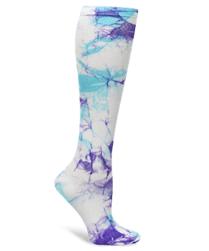 Nurse Mates Lilac/Aqua Tie Dye Women's 12-14 mmHg Compression Socks