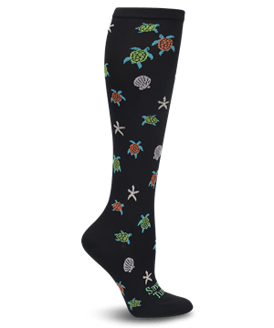 Nurse Mates Save the Turtles Women's 12-14 mmHg Wide Calf Compression Socks