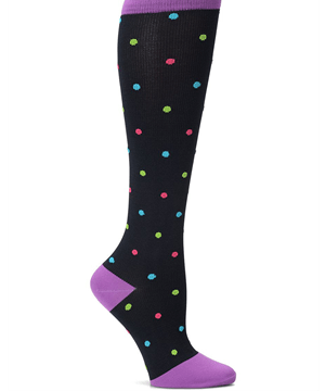 Nurse Mates Bright Dot Women's 12-14 mmHg Wide Calf Compression Socks