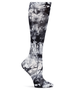Nurse Mates Grey Tie Dye Wide Women's 12-14 mmHg Calf Compression Socks
