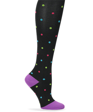 Nurse Mates Bright Dots Women's 12-14 mmHg Compression Trouser Socks