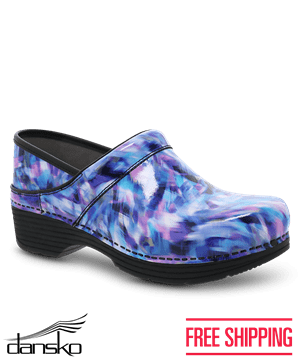 Dansko Lt Pro Blue Crush Patent Women's Leather Nursing Clogs