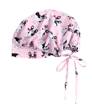 Maevn Fabulous Frenchie Women's Bouffant Print Scrub Hat