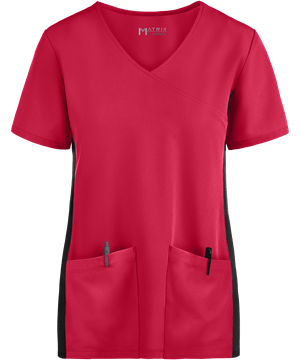 Maevn Matrix Impulse Women's 2-Pocket STRETCH Micro Rib Side Panel Mock Wrap Scrub Top