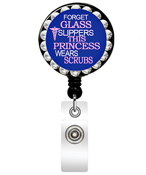 Nina's Lil Bowtique Medical Princess Jewel ID Badge Holder