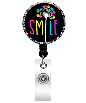 Nina's Lil' Bowtique Smile Bottle Cap ID Badge Holder