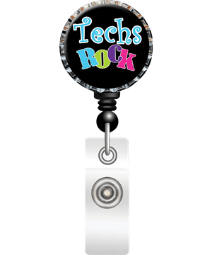Techs Rock Bottle Cap ID Badge Holder