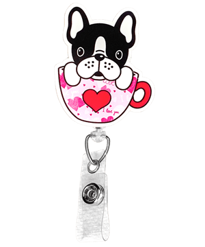 Outside the Box Coffee Pup Acrylic ID Badge Holder