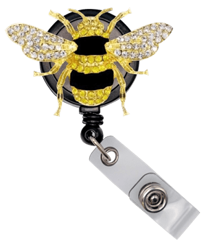 Outside the Box Bee Sparkle & Shine Swivel Badge Reel