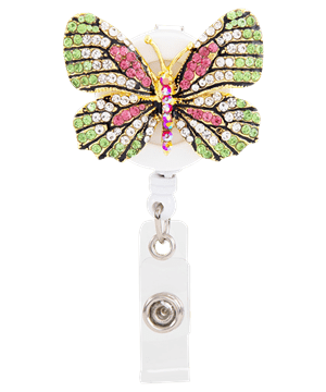 Outside the Box Butterfly Sparkle & Shine Swivel Badge Reel