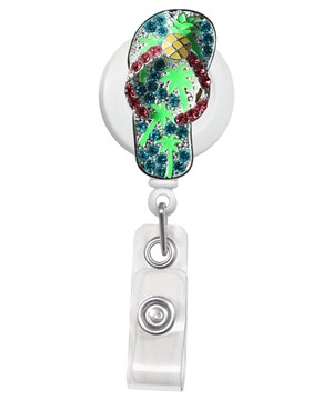 Outside the Box Flip Flop Sparkle & Shine Retractable ID Badge Holder