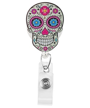 Outside the Box Sugar Skull Acrylic ID Badge Holder