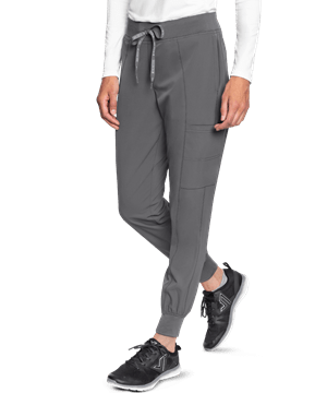 Med Couture Peaches Women's 4-Pocket Seamed Jogger PETITE STRETCH Scrub Pants