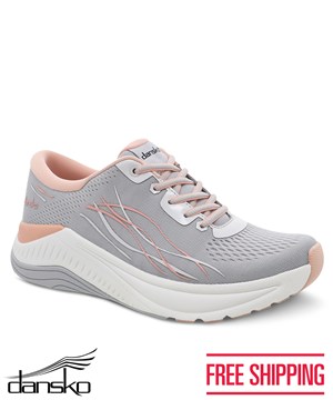 Dansko Pace Light Grey Lightweight Women's Lace Up Athletic Nursing Shoes