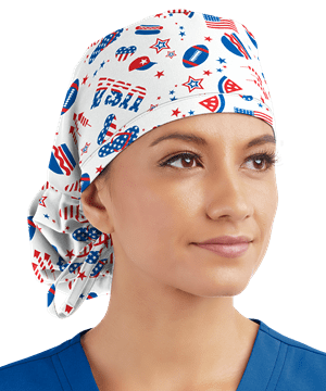 UA Party in the USA White Printed Women's Surgical Scrub Hat