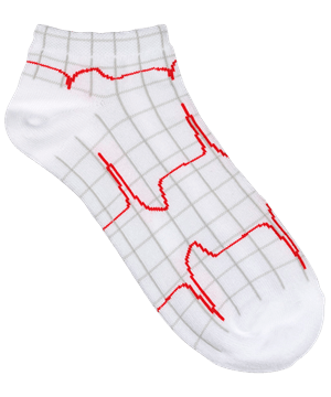 Prestige Heartbeat EKG Unisex Nurse Ankle Socks