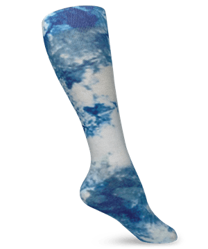 Prestige Tie Dye Blue Ice Women's Soft 15-20 mmHg Compression Socks
