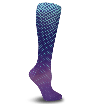 Prestige Dot Matrix Aqua & Purple Women's Soft 15-20 mmHg Compression Socks