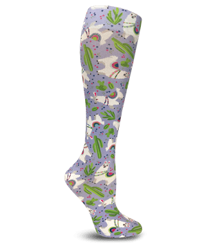 Prestige Llamas Periwinkle Women's Soft 15-20 mmHg Compression Socks